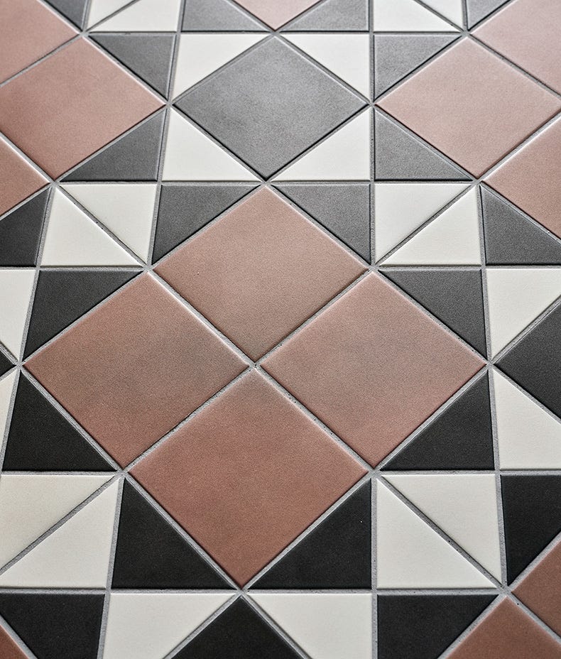 Image of Victorian Style™ Porcelain Finchley Pattern Terracotta - 28 x 28cm-Porcelain Tile-Ca Pietra-Tile.co.uk