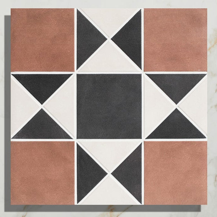 Image of Victorian Style™ Porcelain Finchley Pattern Terracotta - Free Swatch Sample - Delivered separately by Ca Pietra-sample-sample-Tile.co.uk