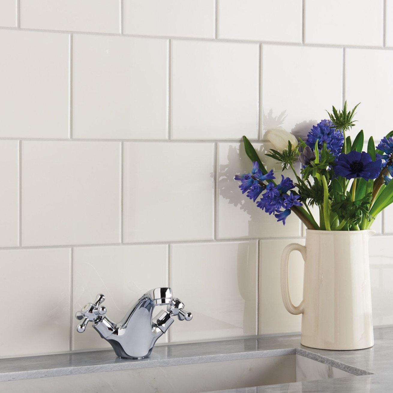 Image of Vintage White Field Tile 15.2x15.2cm-Ceramic wall tile-Original Style-Tile.co.uk
