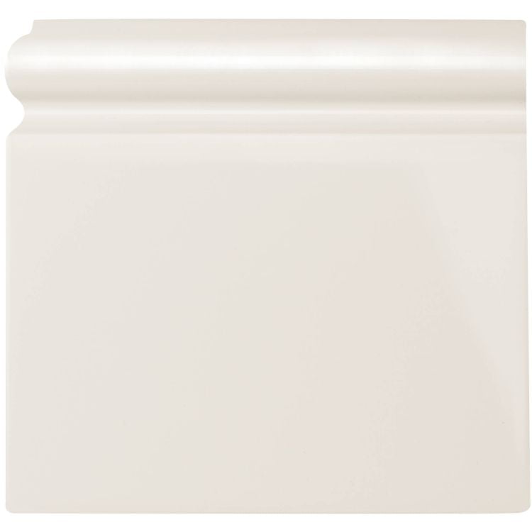 Image of Vintage White Skirting Left Hand Corner Tile 16.7x15.2cm-Ceramic Tiles-Original Style-Tile.co.uk