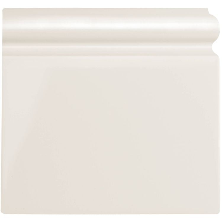 Image of Vintage White Skirting Right Hand Corner Tile 16.7x15.2cm-Ceramic Tiles-Original Style-Tile.co.uk