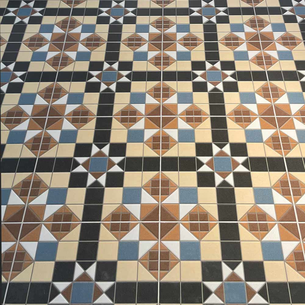 Barnet pattern floor tile range for Victorian hallways