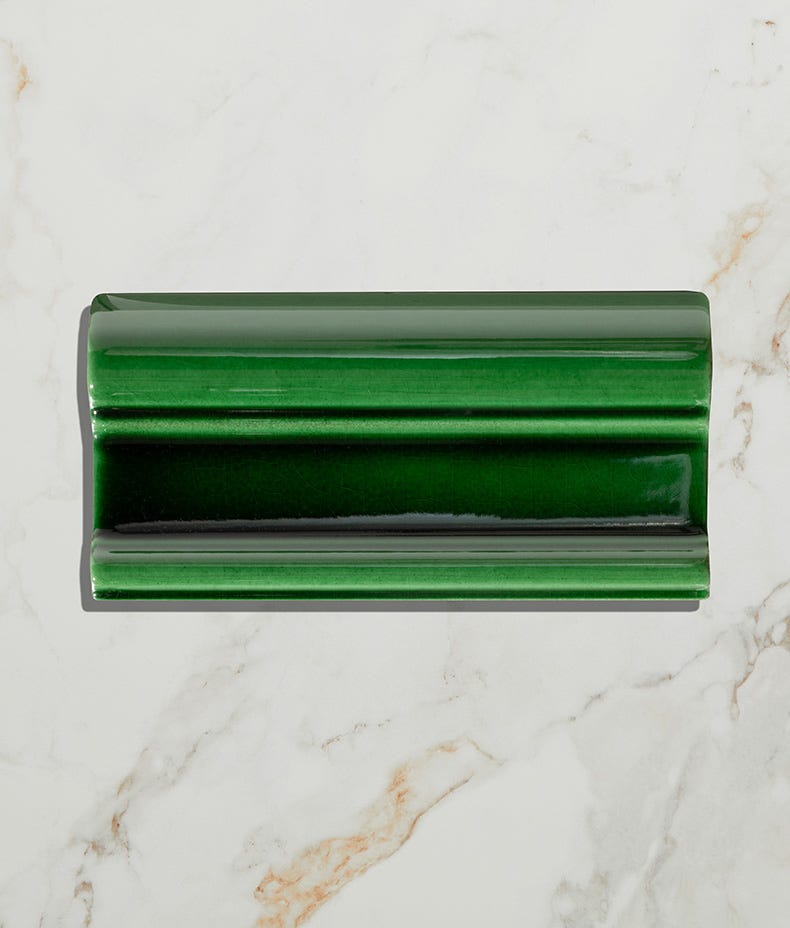 Image of Victorian Style Olive Green Dado tile 7.5x15cm-Brick style tiles-Ca Pietra-Tile.co.uk