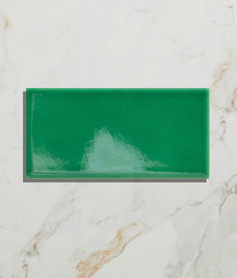 Image of Sample Swatch Victorian Style Emerald Green Brick tile - Delivered separately by Ca Pietra-sample-sample-Tile.co.uk