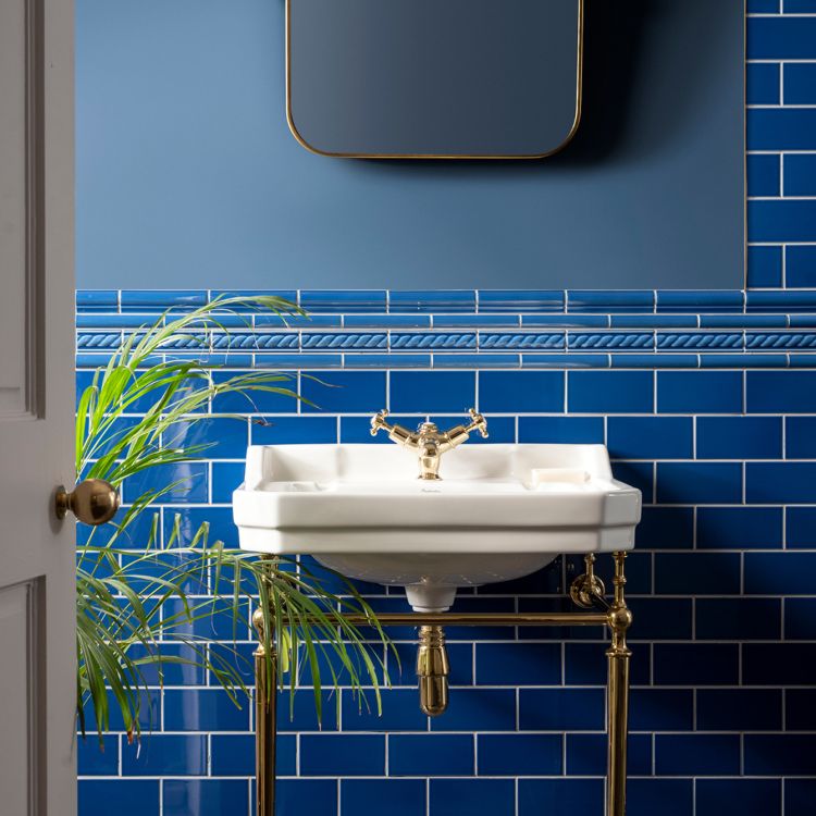Image of Windsor Blue Rope Moulding 15.2x4cm-Ceramic Tiles-Original Style-Tile.co.uk