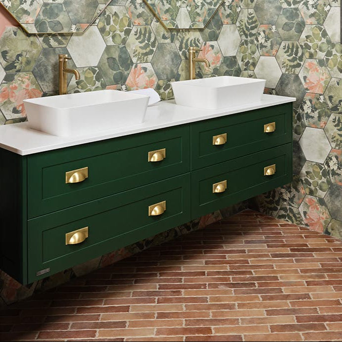 Image of Woodland Glade Melange Green Hexagon tile 21.5x24.5cm-Hexagon tile-Ca Pietra-Tile.co.uk