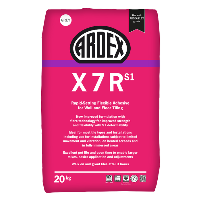 Ardex X7R S1 Flexible Rapid Set Grey Tile Adhesive 20kg-Adhesive-Ardex-Tile.co.uk