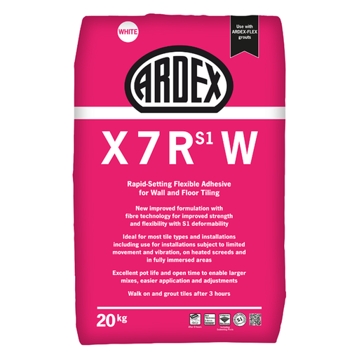 Ardex X7R S1 W Flexible Rapid Set White Tile Adhesive 20kg-Adhesive-Ardex-Tile.co.uk