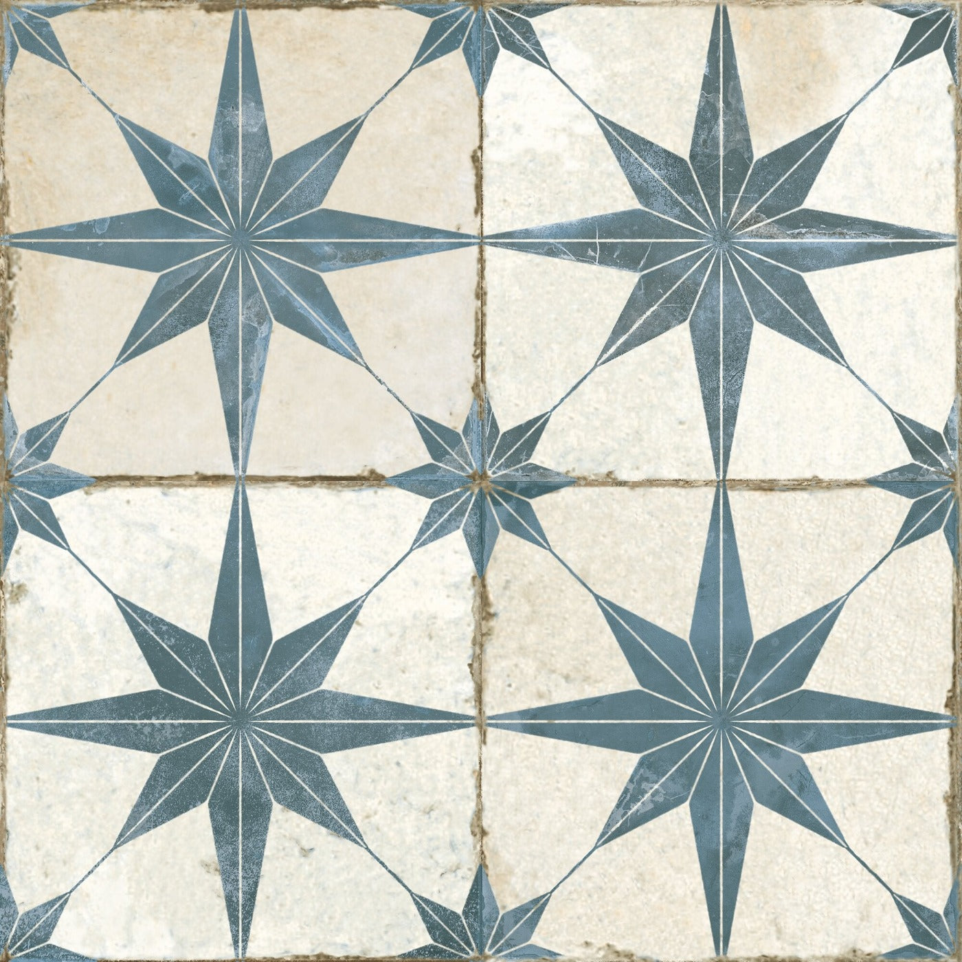 Image of Star Blue Pattern Floor Tile 45x45cm-Pattern tile-Peronda-tile.co.uk