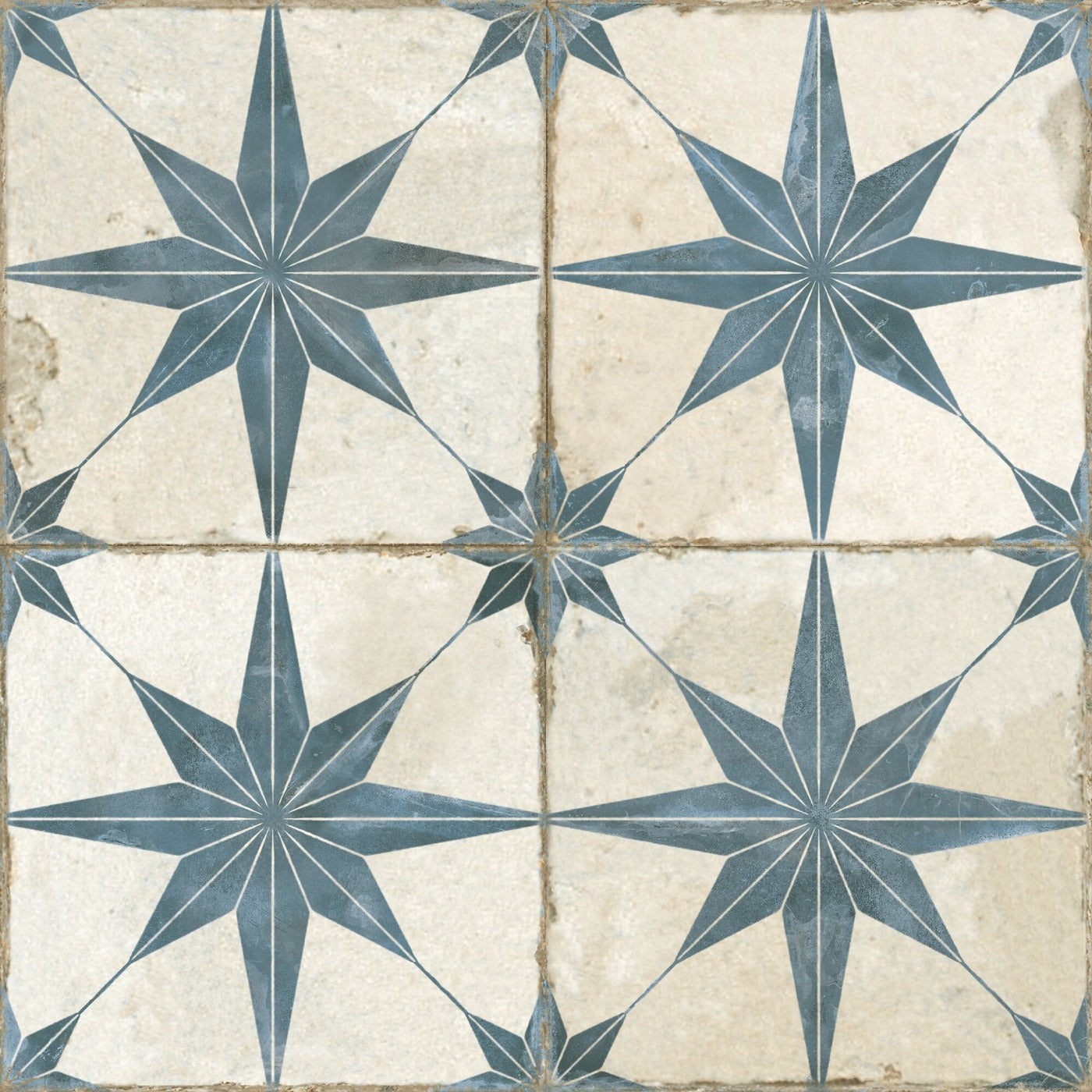 Image of Star Blue Pattern Floor Tile 45x45cm-Pattern tile-Peronda-tile.co.uk