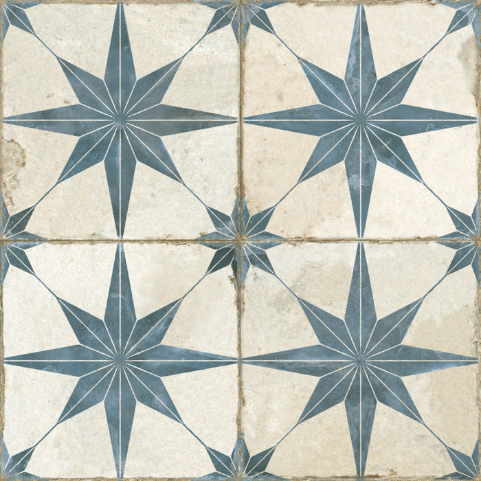 Star Blue Pattern Floor Tile 45x45cm-Pattern tile-Peronda-tile.co.uk