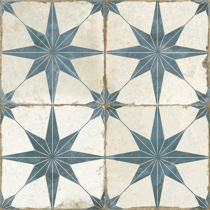 Star Blue Pattern Floor Tile 45x45cm-Pattern tile-Peronda-tile.co.uk