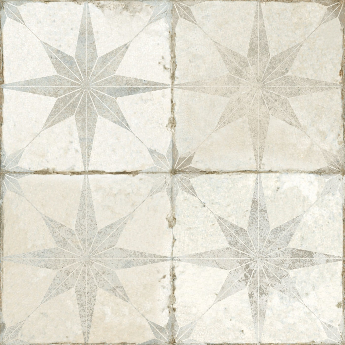 Image of Star White Pattern Floor Tile 45x45cm-Pattern tile-Peronda-tile.co.uk