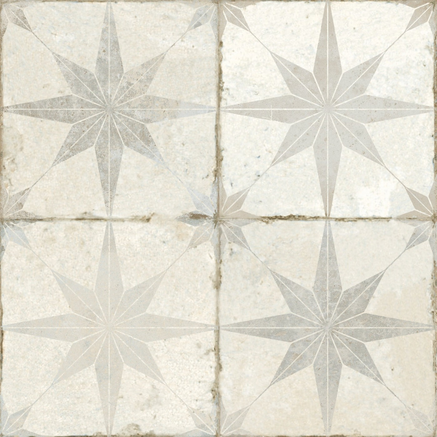 Star White Pattern Wall & Floor Tile 45x45cm Tile.co.uk