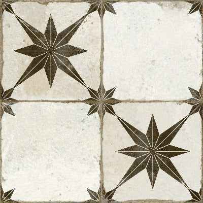Sample 45x45cm Star Ara Black Pattern floor tile-sample-sample-tile.co.uk