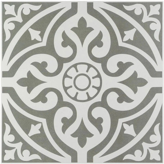Hadrian Devonstone Grey pattern floor tile | 33x33cm — Tile.co.uk