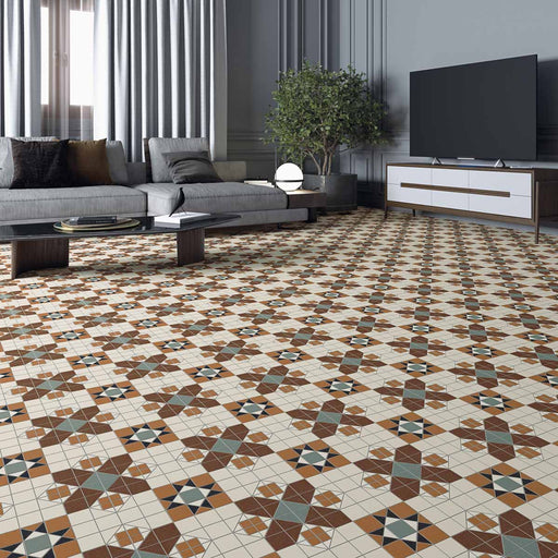 Blakeney Pattern floor tile 31.6x31.6cm-Pattern tile-Vives ceramica-tile.co.uk