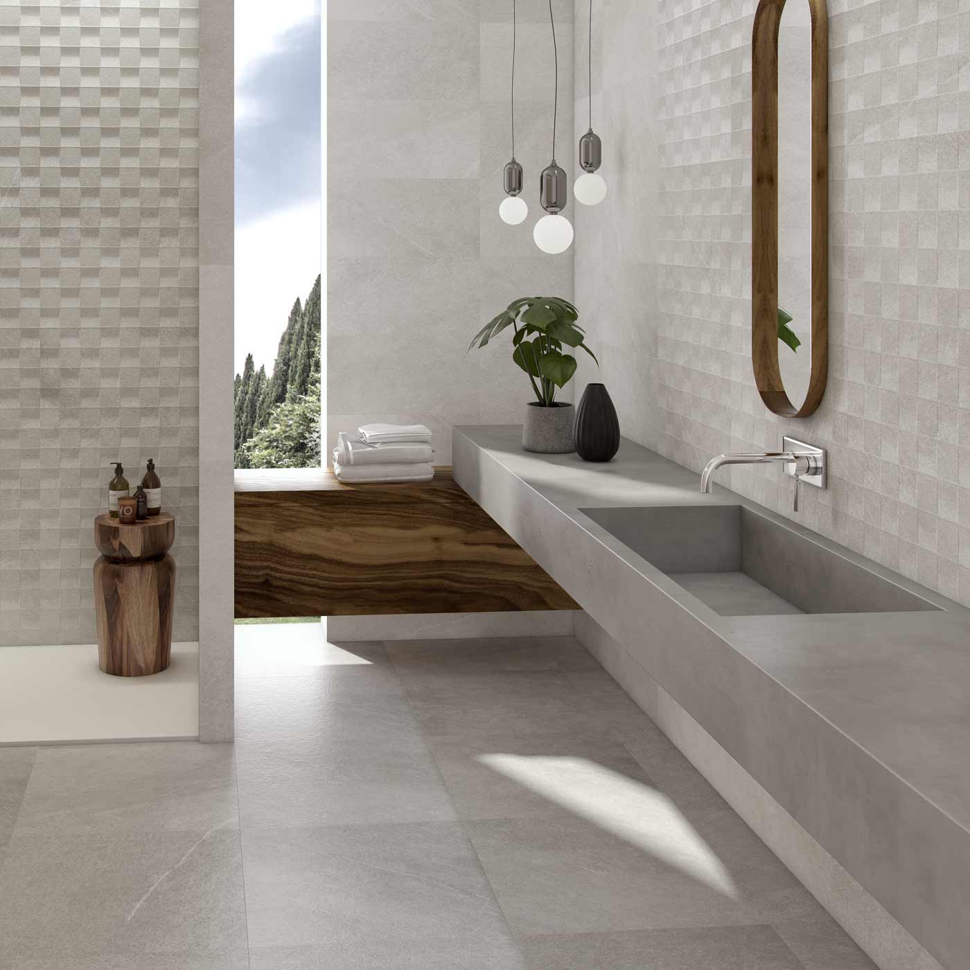 Image of Alps White Concept Decor wall tile 31x61cm-Ceramic wall tile-Keraben-tile.co.uk