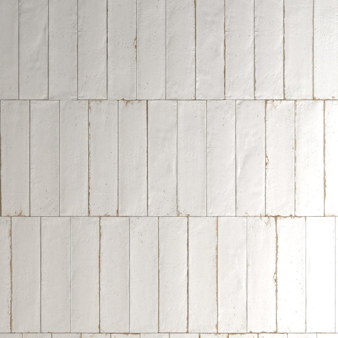 Image of Agadir Niebla White Gloss wall tile 7x28cm-Ceramic wall tile-Dune Ceramica-tile.co.uk