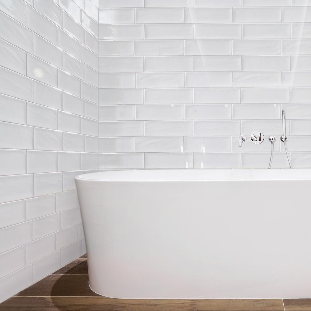 Image of Aria White Brick tile 10x30cm-Brick style tiles-Fabresa-tile.co.uk