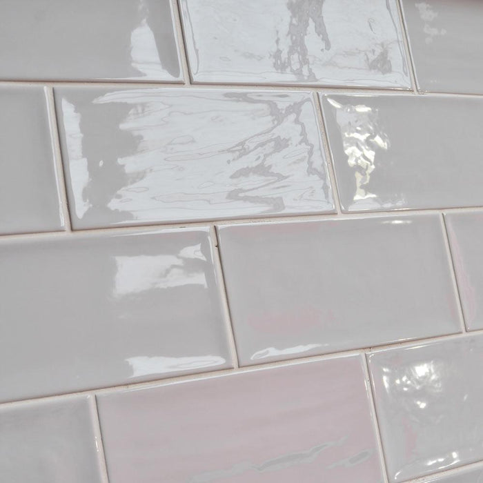 Sample 10x20cm Artisan Light Grey gloss tile-sample-sample-tile.co.uk