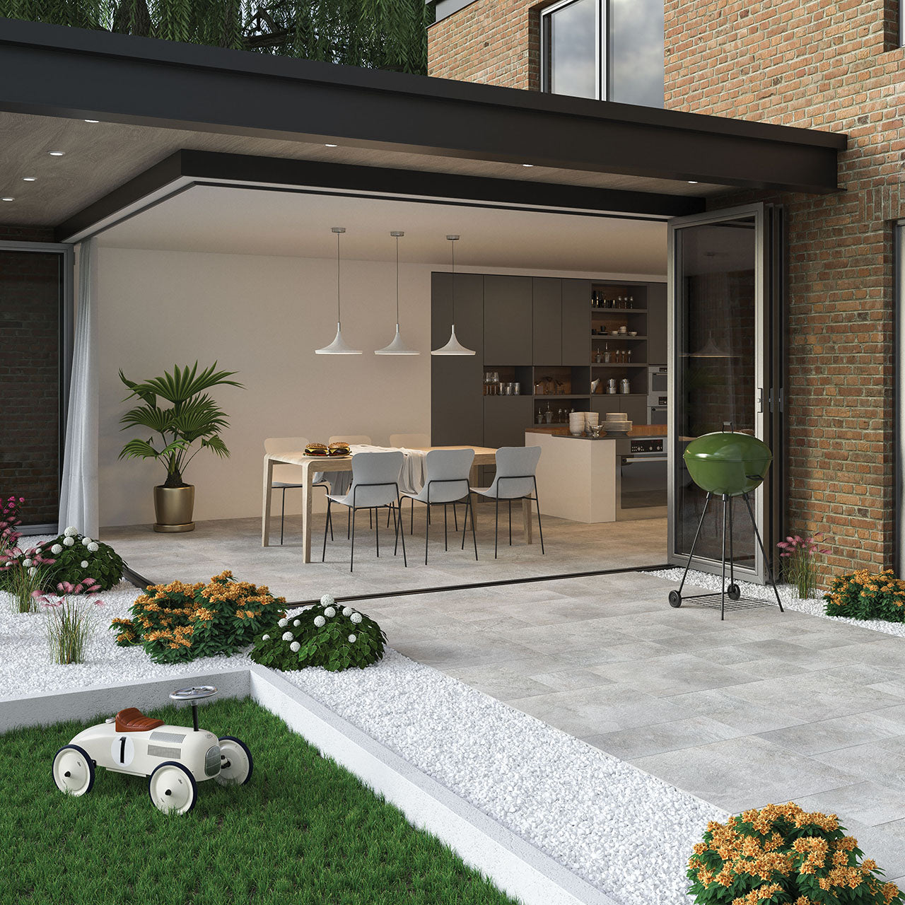 Image of Outdoor tiles Bizancio Silver Porcelain Patio Pack 20mm-20mm Porcelain tile-Paradyz-tile.co.uk