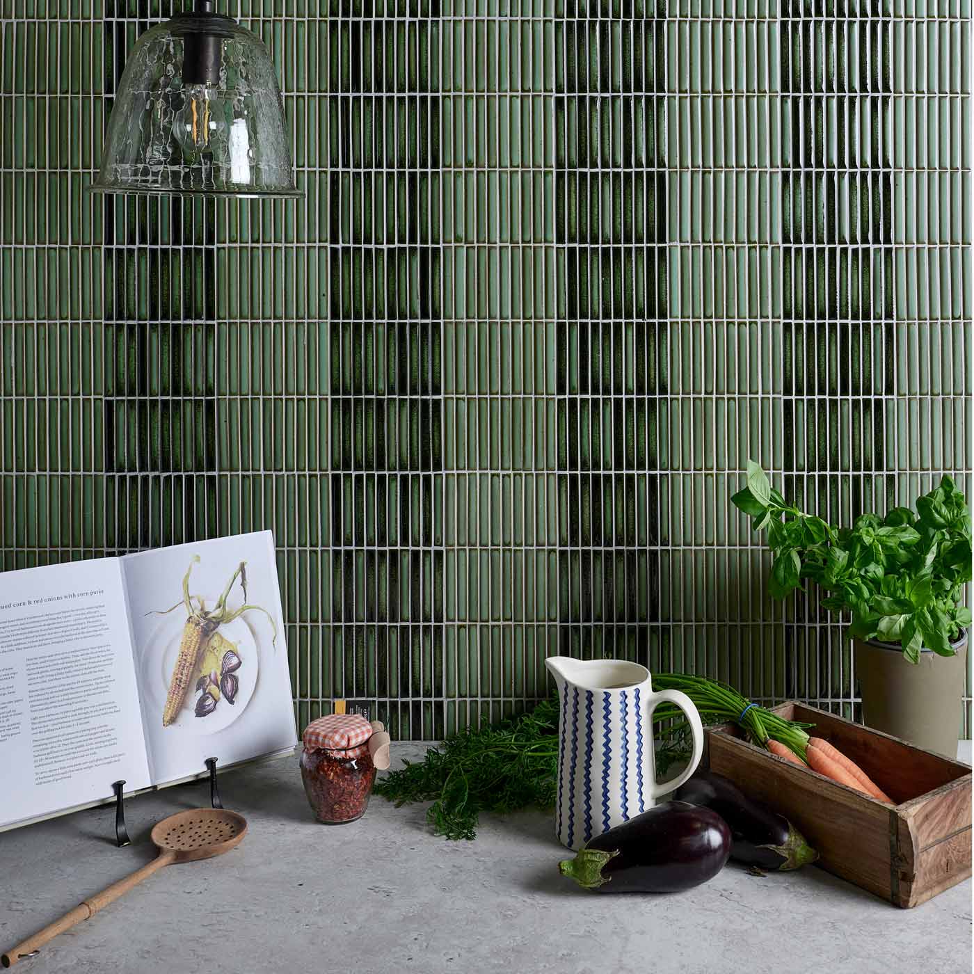 Image of Bamboo Lustre Forest Satin Mosaic 28.2x29.4cm-mosaic tile-Ca Pietra-tile.co.uk