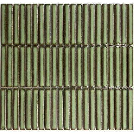 Bamboo Lustre Avocado Satin Mosaic 28.2x29.4cm-mosaic tile-Ca Pietra-tile.co.uk