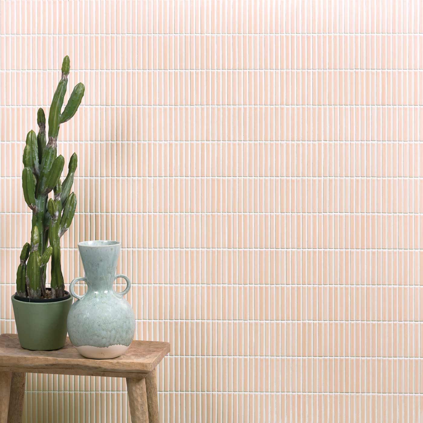 Image of Bamboo Blush Gloss Mosaic 28.4x29.5cm-mosaic tile-Ca Pietra-tile.co.uk