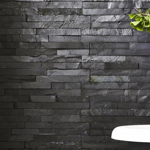 Image of Black Slate Split Face tile 10x36cm-Split face tile-Crocodile-tile.co.uk
