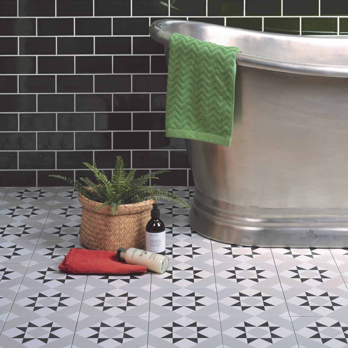 Image of Brompton Borough Pattern tile 20x20cm-Pattern tile-Ca Pietra-tile.co.uk
