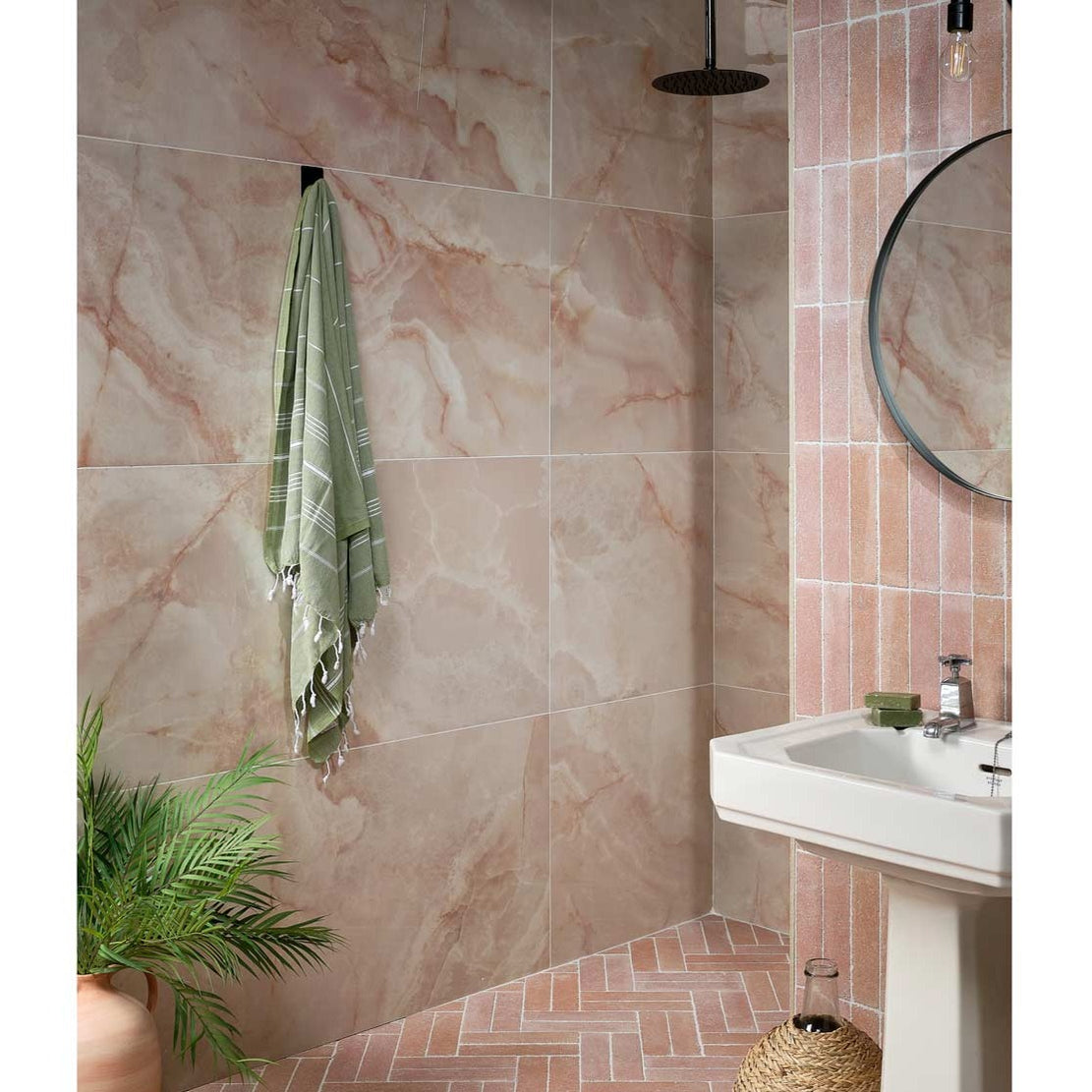 Pink Quartz Bathroom Tiles