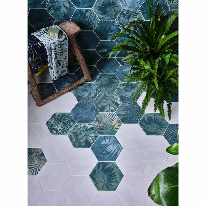Jungle Hexagon tile 21.5x24.5cm-Hexagon tile-Ca Pietra-tile.co.uk