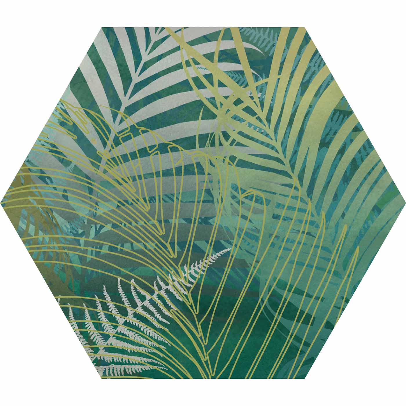 Image of Jungle Hexagon tile 21.5x24.5cm-Hexagon tile-Ca Pietra-tile.co.uk