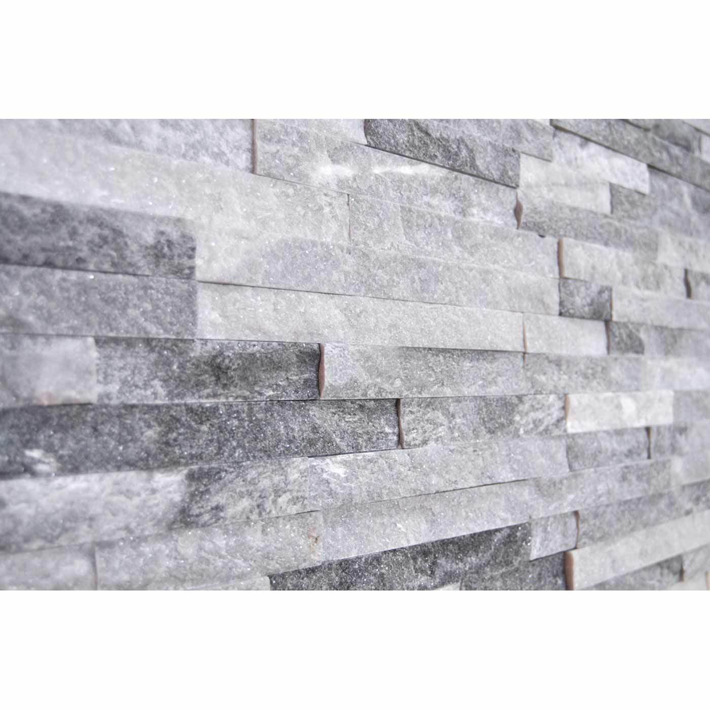 Image of Grey/White Mix Split Face tile 10x36cm-Split face tile-Crocodile-tile.co.uk