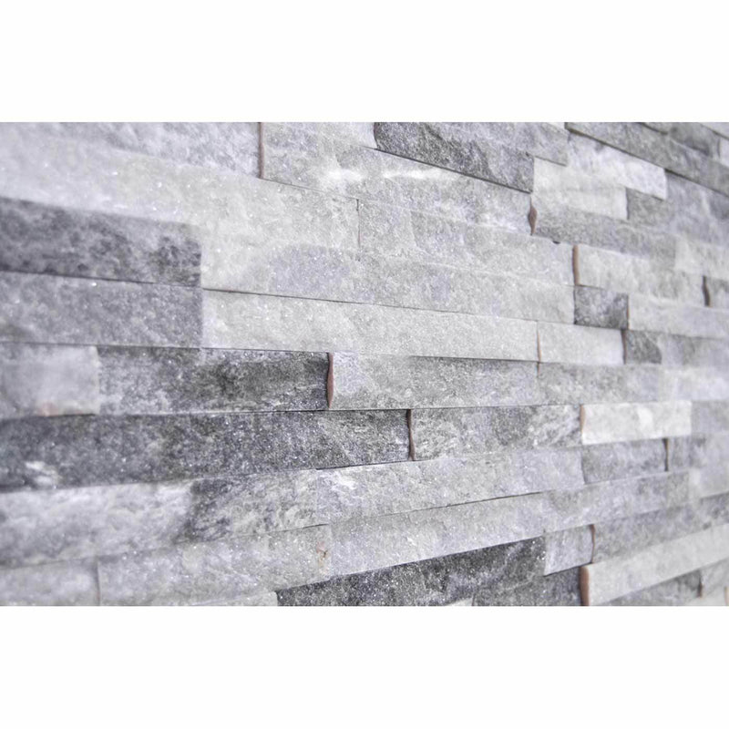 Image of Grey/White Mix Split Face tile 10x36cm-Split face tile-Crocodile-tile.co.uk