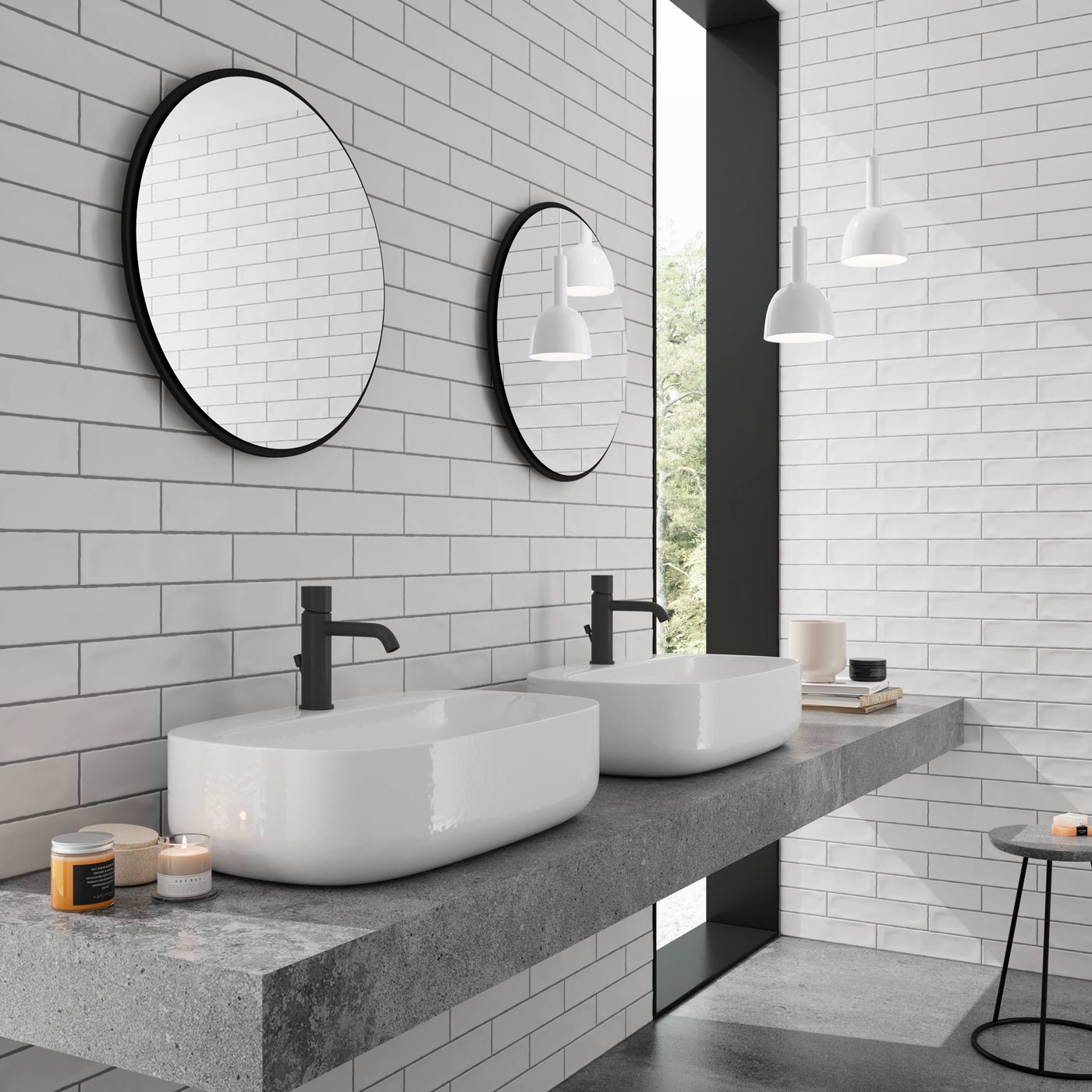 Image of Cottage white matt tile 7.5x30cm-Brick style tiles-Salcamar-tile.co.uk