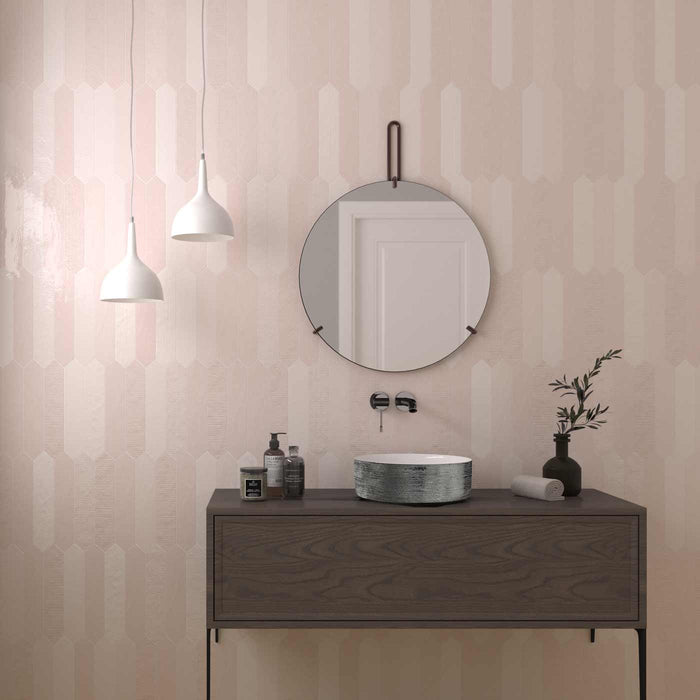 Crackle Arrow Head Pink Decor Ceramic Wall Tile 6.5x33cm-Ceramic wall tile-Dune Ceramica-tile.co.uk