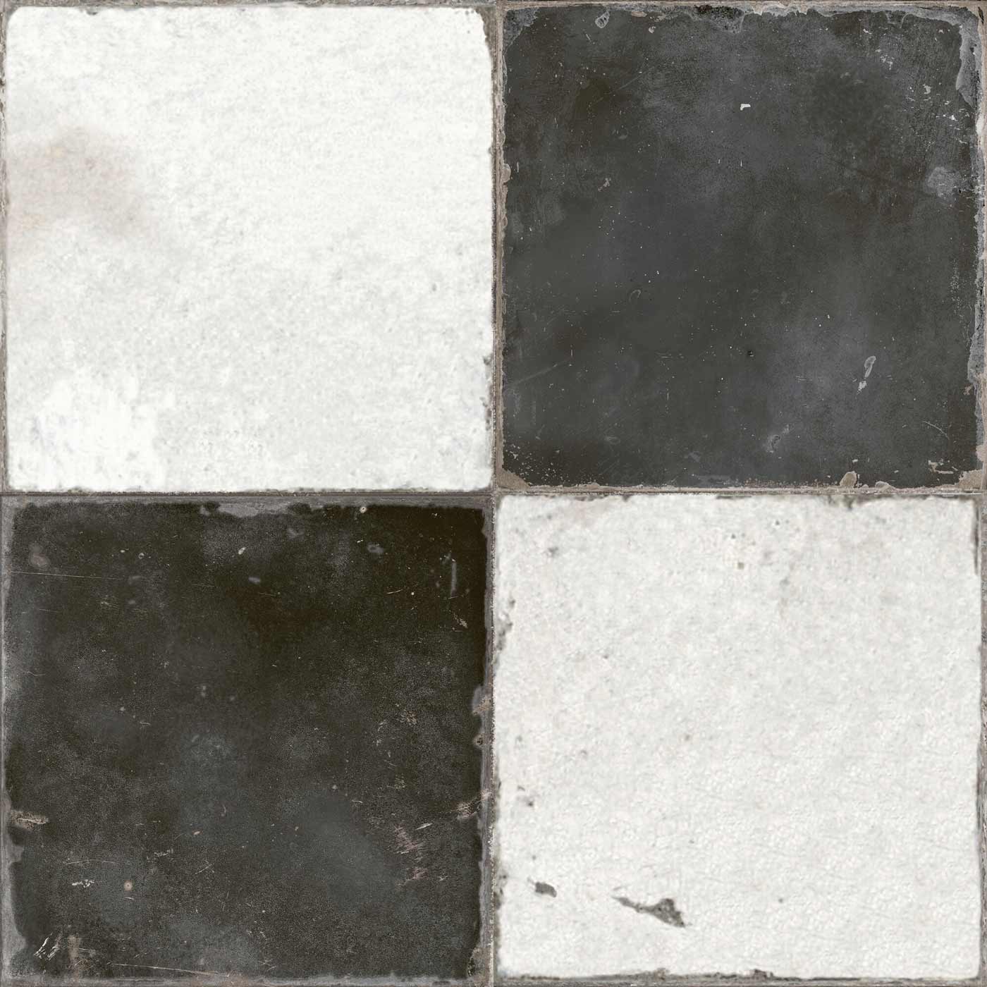 Image of Chequer black & white floor tile 45x45cm-Ceramic floor tile-Peronda-tile.co.uk