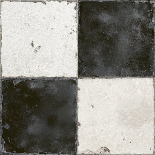 Sample 45x45cm Chequer black & white floor tile-sample-sample-tile.co.uk