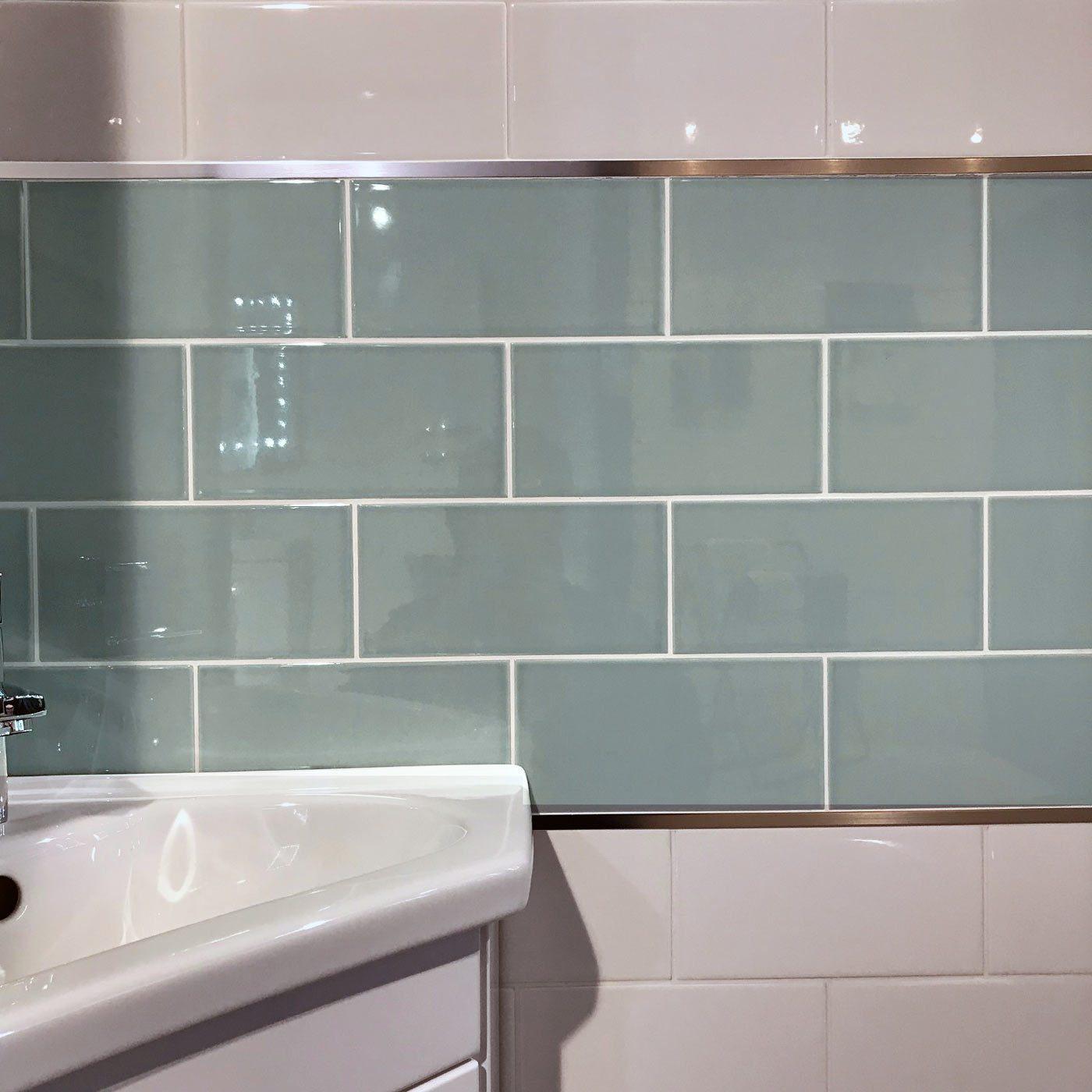 Image of Devon Fern Brick gloss wall tile 10x20cm-Brick style tiles-Salcamar-tile.co.uk