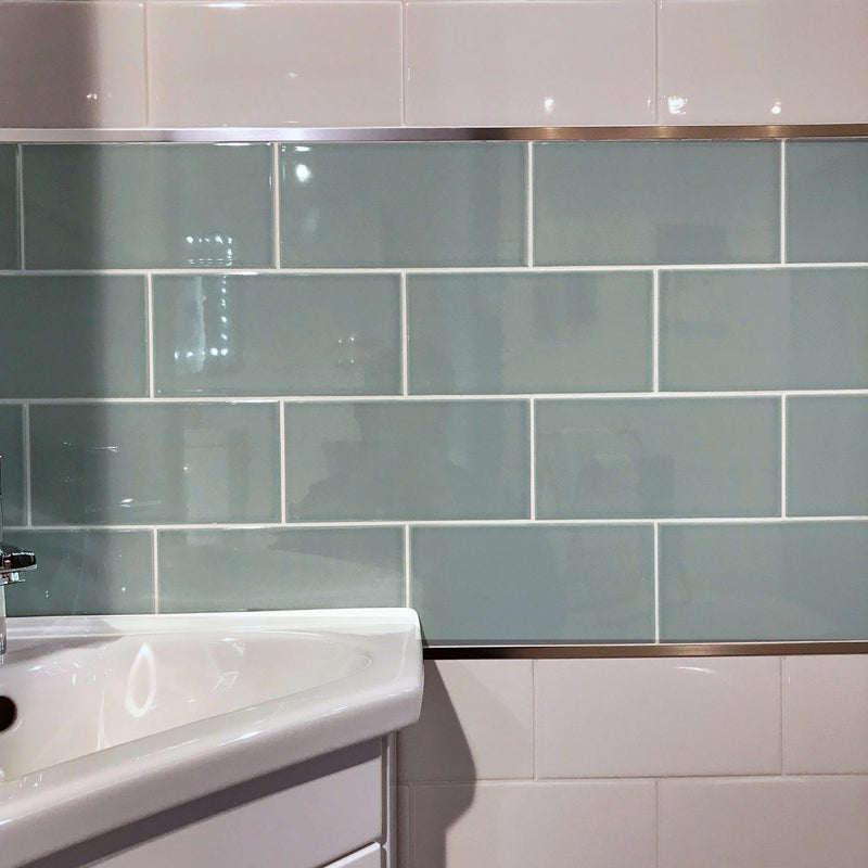 Image of Devon Fern Brick gloss wall tile 10x20cm-Brick style tiles-Salcamar-tile.co.uk