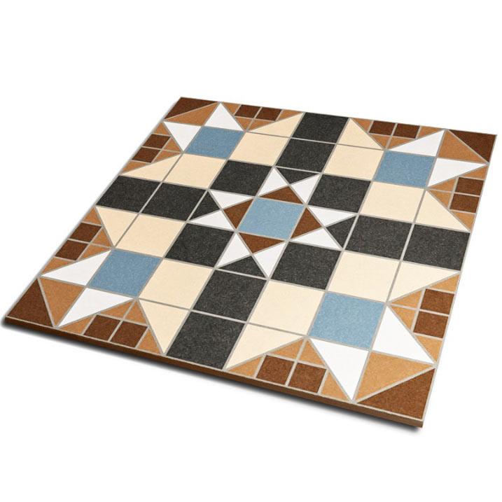 Image of Dorset Marron Pattern floor tile 31.6x31.6cm-Pattern tile-Vives ceramica-tile.co.uk