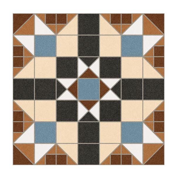 Image of Dorset Marron Pattern floor tile 31.6x31.6cm-Pattern tile-Vives ceramica-tile.co.uk