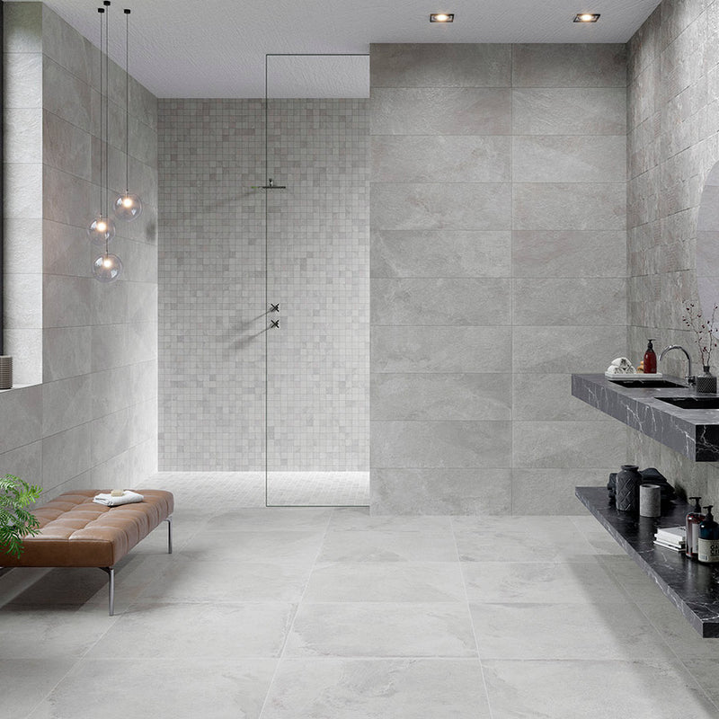 Image of Fauna Grey Matt Porcelain Wall Tile 30x90cm-Ceramic wall tile-Keraben-tile.co.uk