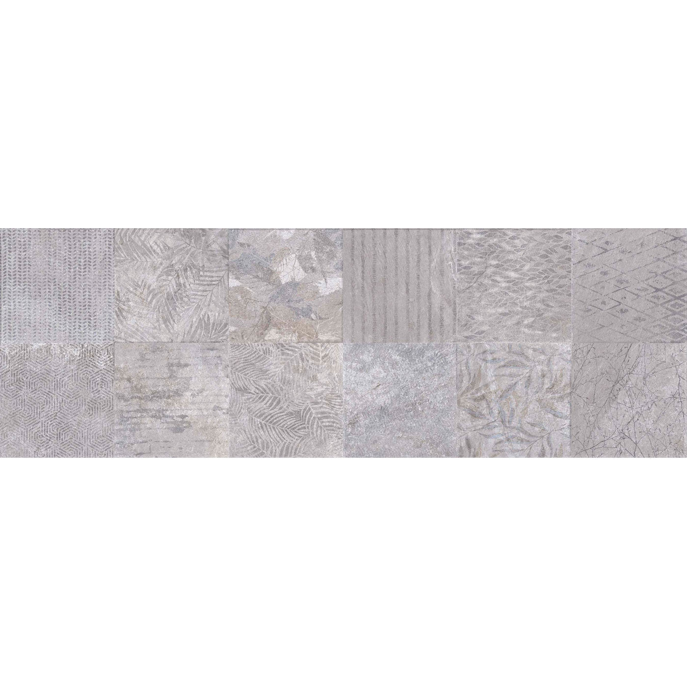 Image of Fauna Grey Decor Wall Tile 30x90cm-Ceramic wall tile-Keraben-tile.co.uk