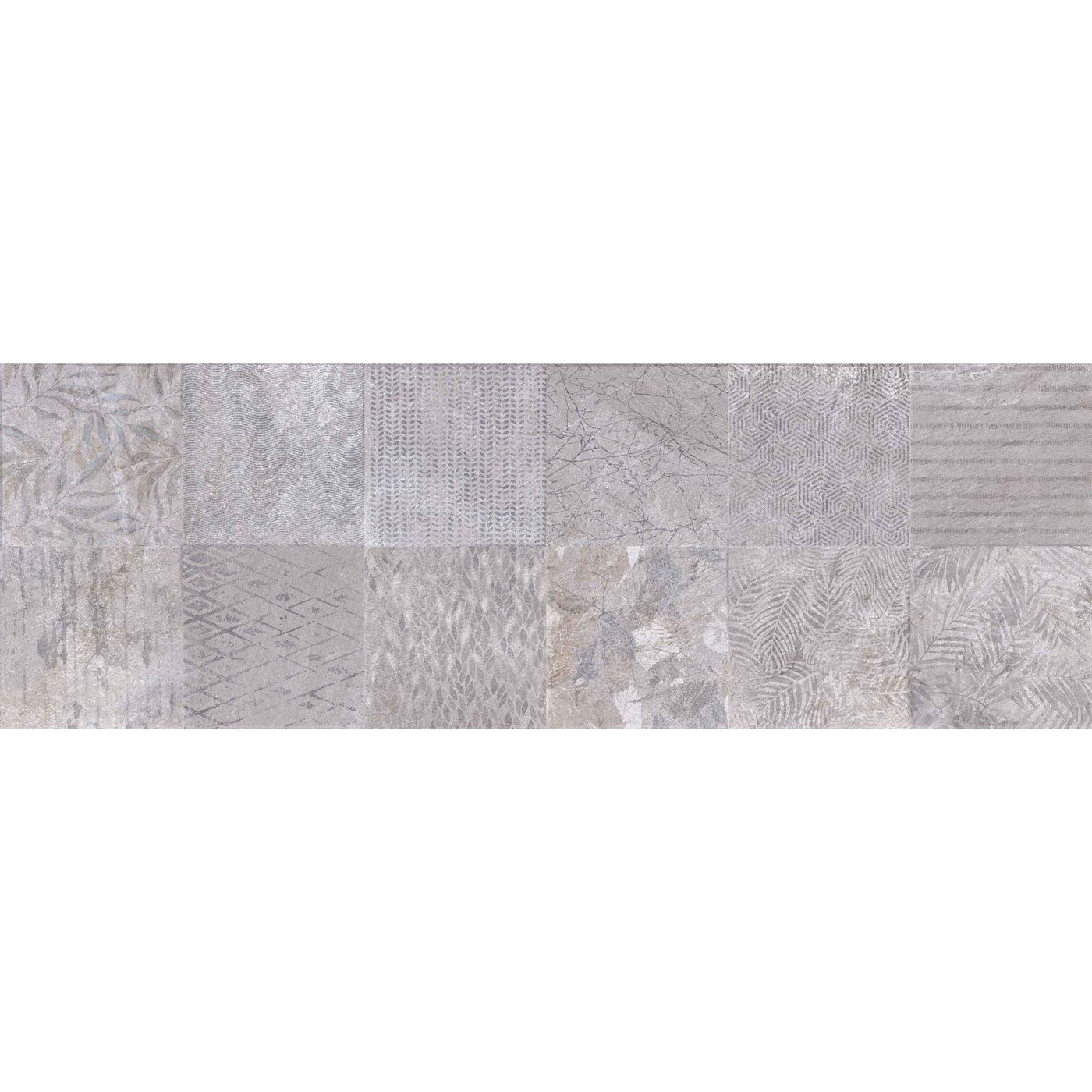 Image of Fauna Grey Decor Wall Tile 30x90cm-Ceramic wall tile-Keraben-tile.co.uk