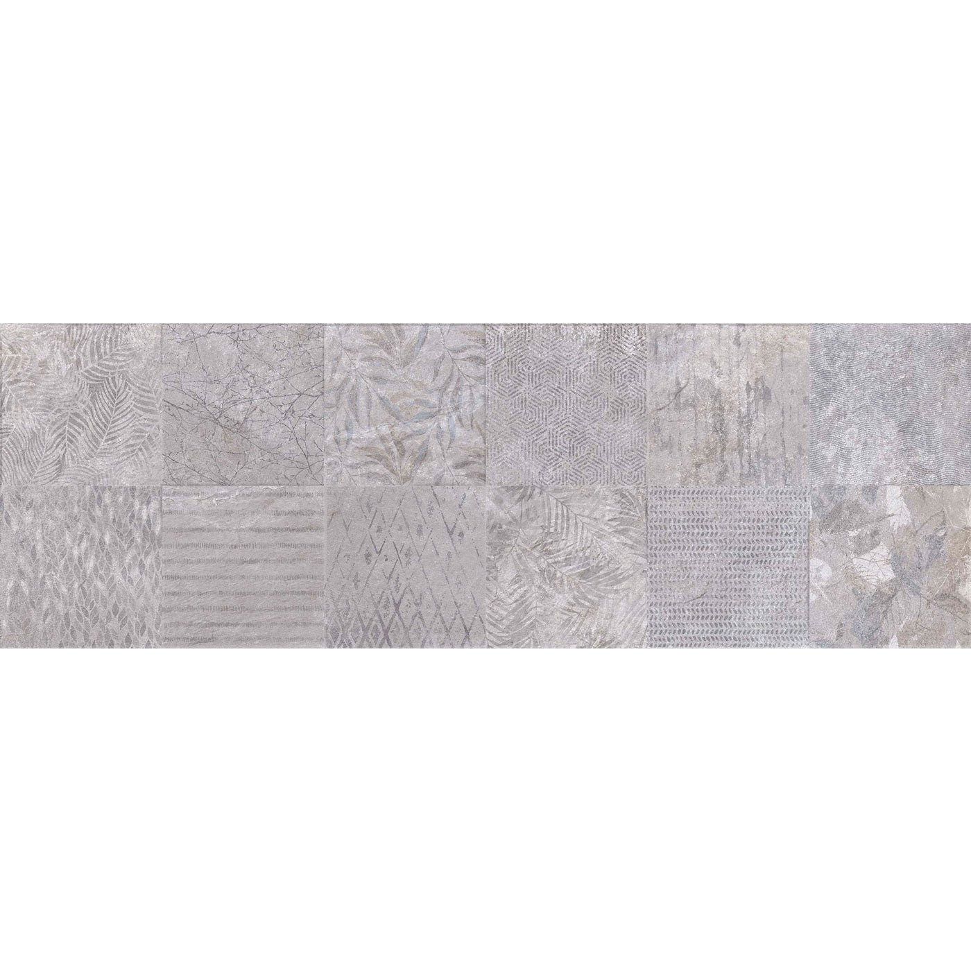 Image of Fauna Grey Decor Wall Tile 30x90cm-Ceramic wall tile-Keraben-tile.co.uk