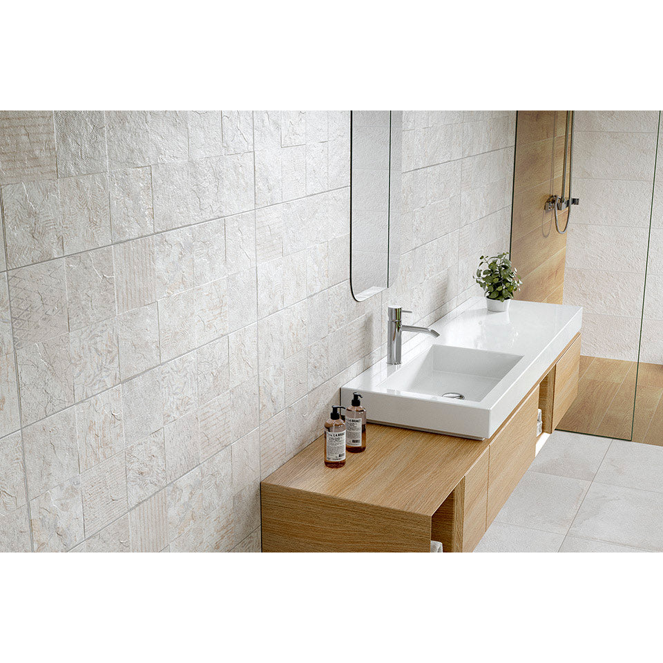 Image of Fauna Ivory Decor Wall Tile 30x90cm-Ceramic wall tile-Keraben-tile.co.uk