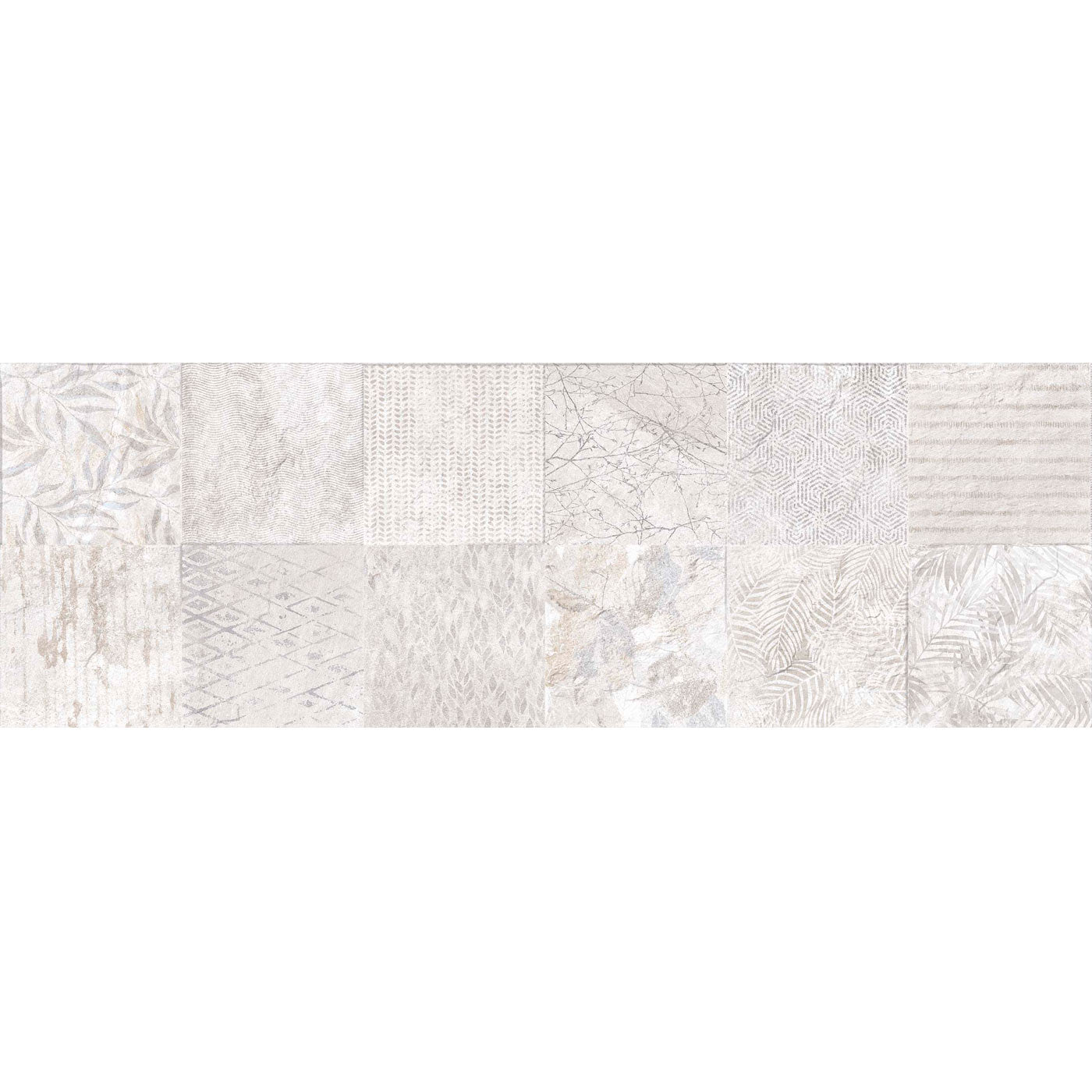 Image of Fauna Ivory Decor Wall Tile 30x90cm-Ceramic wall tile-Keraben-tile.co.uk